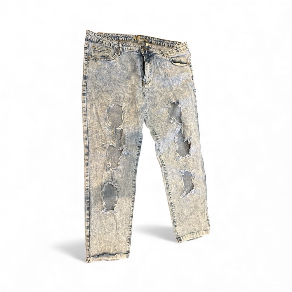 VIP Relaxed Distressed Denim Jeans